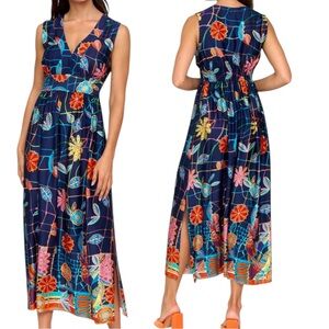 BARILOCHE Floral Castillejos Dress Spain Navy/Multi UK 40 US S/M